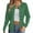 Green, variant on ManxiVoo Women's Fitted Long Sleeve Cardigan Sweater Soft Lightweight Crew Neck Essential for Workwear and Casual Outfits L Size White