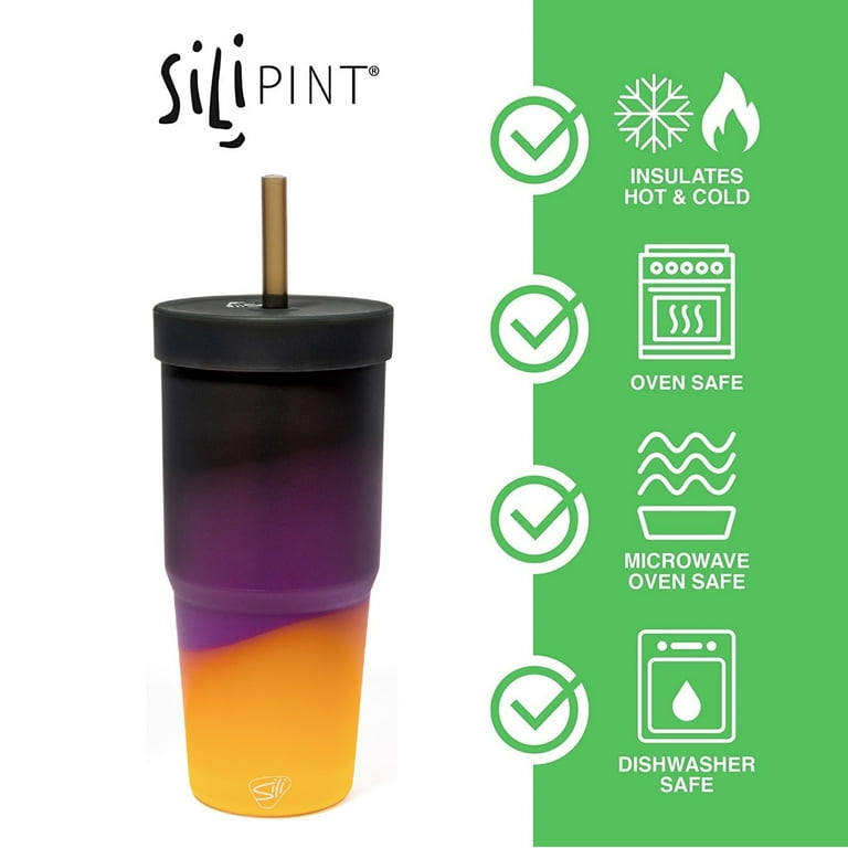 Eco Friendly 32 oz Silicone Tumbler with Straw Mountain Air