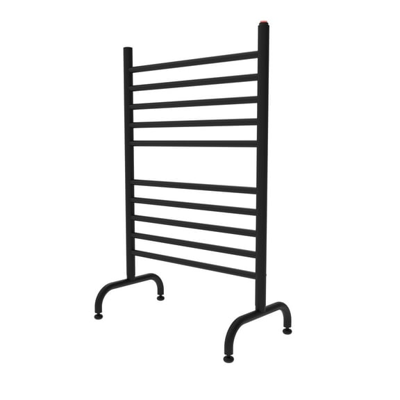 Amba Products 38" Matte Black Brushed 10 Cylindrical Bars Freestanding Towel Warmer