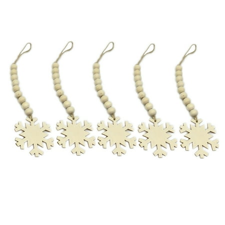 

TureClos Pack of 5 Creative Christmas Ornament Simple Log Color Decorative Useful Wood Bead Pendant Good-looking Helpful Hanging Decors