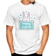 thumbnail image 3 of Easter Day Rabbit Patterns Graphic Summer Short Sleeve Tops For Women and Men Casual Crew Neck T-Shirts, White, 3 of 15