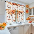 thumbnail image 3 of Fall Kitchen Curtains Autumn Window Curtains and Valances Set 24 Inch, Beautiful Falling Maple Leaves Short Tier Curtain, Orange Modern Small Kitchen Decor, 3 of 6