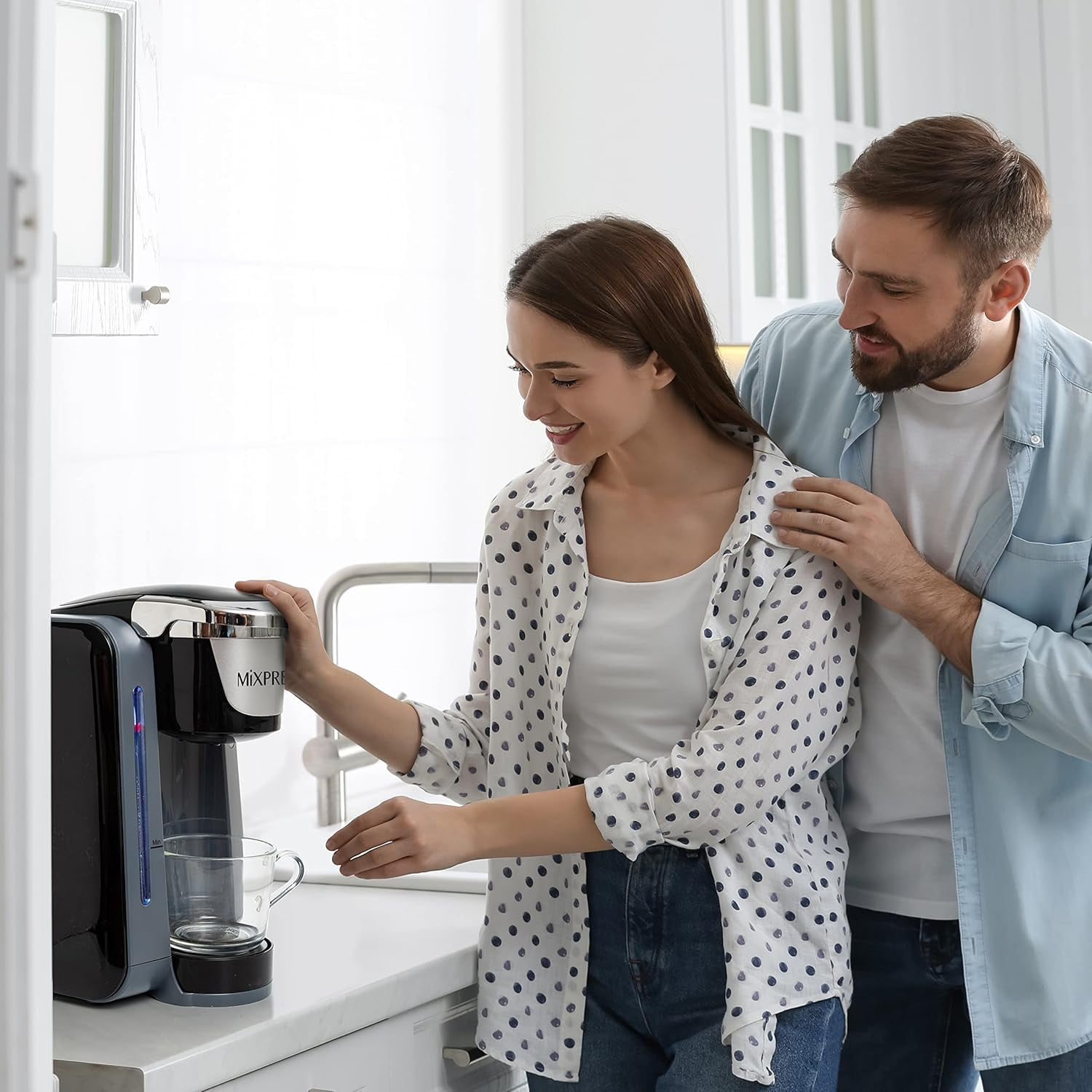 Mixpresso Coffee Maker Single Serve Coffee Brewer, with Auto Shut-Off, Gray