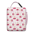 thumbnail image 5 of Pink Pig Lunch Bag with Kawaii Cartoon Illustration, Farm Animal Inspired Artistic Print, Watercolor Pig Pattern Insulated Bento Tote for Travel, School, Office, 5 of 6