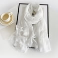 thumbnail image 2 of Vinsonshop Lightweight Summer Scarf Light Shawl Wrap Linen Feel Scarves for Men and Women White, 2 of 5