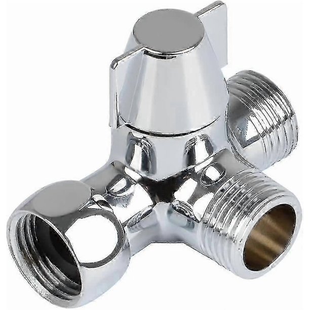 3-Way Adjustable T-Adapter Shower Arm – Chrome Diverter Valve, 1/2" IPS Fittings, Modern ABS/Metal Design, For Handheld Shower Heads & Bathroom Faucets