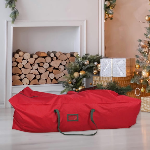 Northlight 7.5’ Red and Green Rolling Artificial Christmas Tree Storage Bag