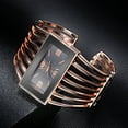 thumbnail image 2 of Women Luxury Cuff Bracelet Rectangular Dial Hollow Analog Quartz Wrist Watch for Ladies, 2 of 4