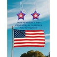 thumbnail image 6 of CACA LADY 4th of July Patriotic Earrings 925 Sterling Silver Red White and Blue American Flag Star Dangle Earrings Independence Day Women's Jewelry Gift (Silver Star), 6 of 6