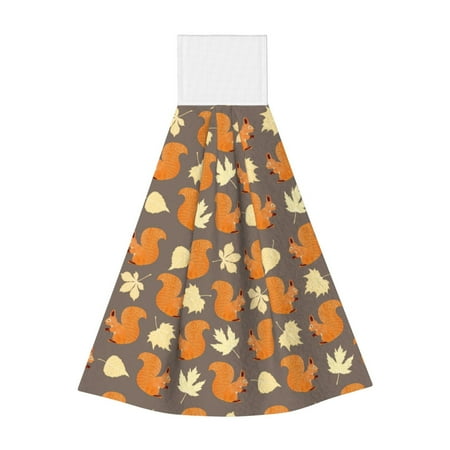 

Wukai Squirrel And Maple Leaves Print Kitchen Towels Quick Dry Washcloths Coral Velvet Dishtowels Multipurpose Reusable Cloths Soft Tea Absorbent Cleaning Cloths