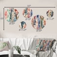 thumbnail image 4 of Designart "Magical Green Damask Scene" Damask Round Wall Art Set Of 5 - Green Bohemian Office Room Wall Art Set, 4 of 6