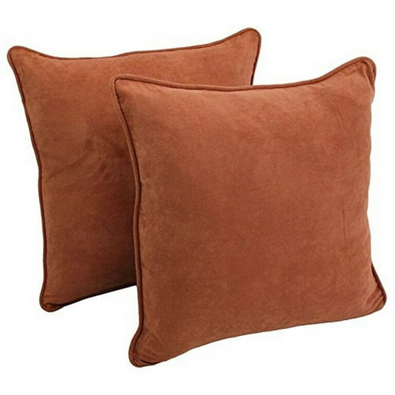 Blazing Needles 25-inch Double-corded Solid Microsuede Square Floor Pillows with Inserts (Set of 2) 9813-CD-S2-MS-SP