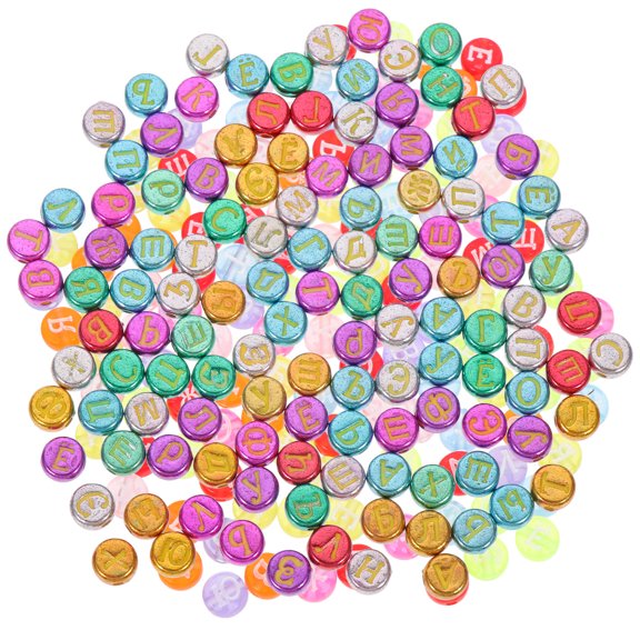 FENGGUIQU Acrylic Russian Letter Beads Assorted Color for DIY Jewelry Making