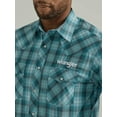 thumbnail image 4 of Wrangler Logo Blue Plaid Snap - Mens Shirt  - 112330339, 4 of 4