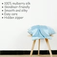 thumbnail image 2 of Unique Bargains 1 Piece 100% Natural Silk Pillowcase Light Blue Travel, 2 of 7