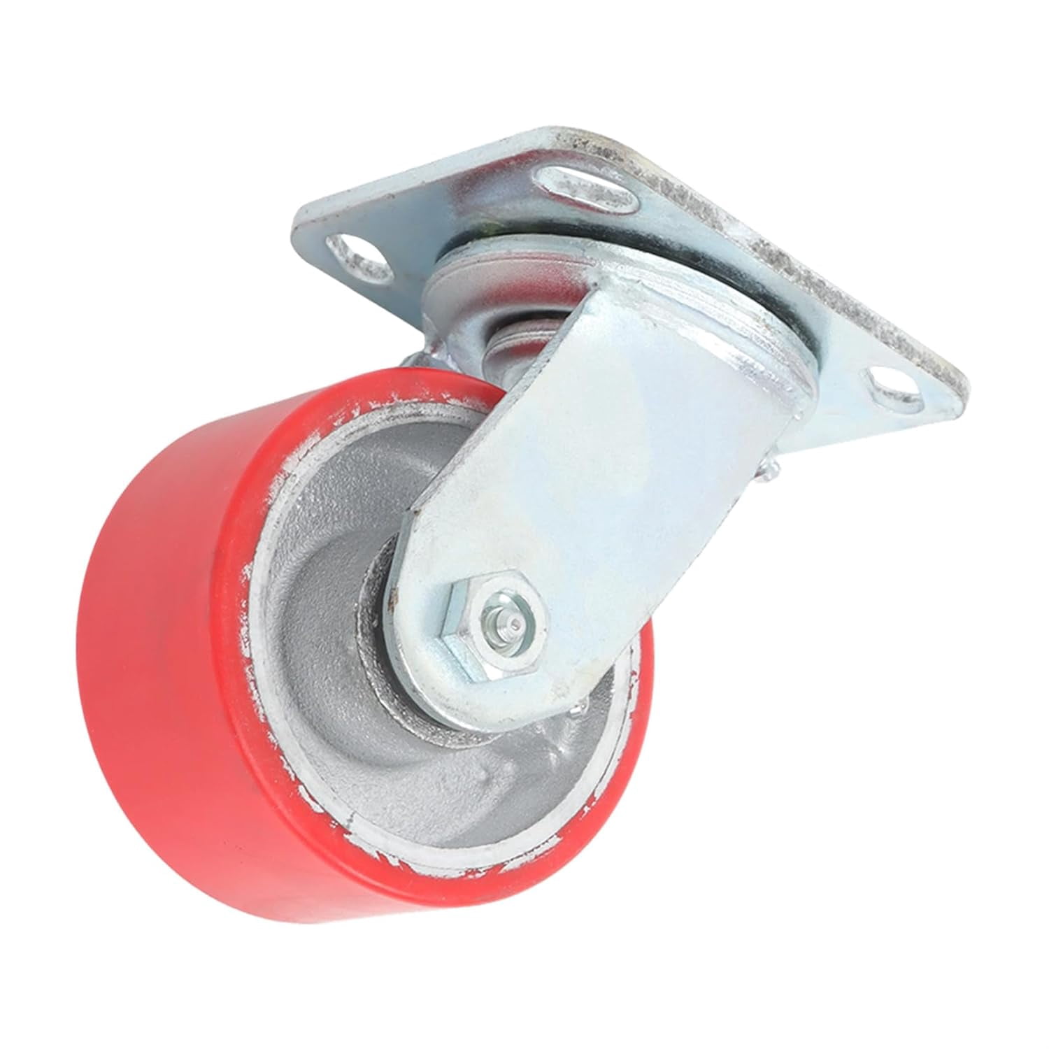 4 Pack Industrial Plate Swivel Caster Wheels 4 Inch 2800 Lbs Load Capacity Heavy Duty Casters Polyurethane Wheel for Furniture, Workbench, Cart