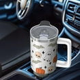 thumbnail image 4 of Cute Ghosts Halloween Tumbler 40oz with Handle - BPA Free Insulated Cup, Non-Scary Pumpkin & Bats Print, Family Party Drinkware, 4 of 4