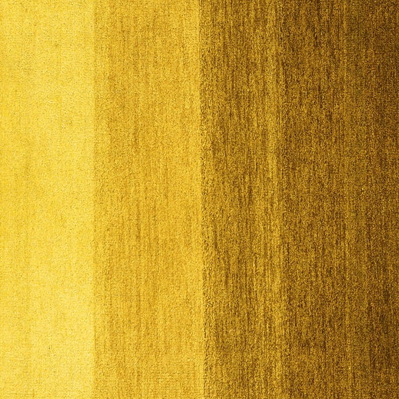 Ahgly Company Indoor Square Abstract Yellow Modern Area Rugs, 5' Square