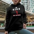 thumbnail image 2 of I'm Retired Not Expired Quote with a Golf Player, Golfing or Golfer Themed Merch Gift, Black Hooded Sweatshirt or Hoodie, Small, 2 of 5