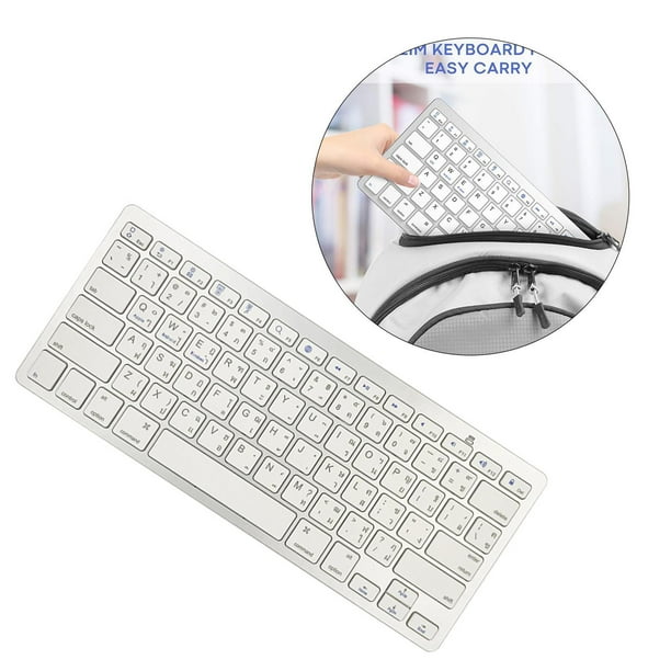 Mini tailandés de 78 teclas con inalámbrico, plateado para Tablet PC, ahorro de energía Yotijar Teclado Bluetooth