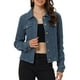 thumbnail image 1 of Chaqueta Vaquera para Mujer con Botones  Manga Larga Textura Lavada Informal Vaquera Azul L, 1 of 6