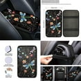 thumbnail image 4 of Renewold Dragonfly Flower Colorful Car Seat Cover Full Set 12 PCS, with Steering Wheel Cover Seat Belt Strap Wrap Cover Armrest Pad Handbrake Cover Gear Shift Cover Car Coasters, Easy to Install, 4 of 7
