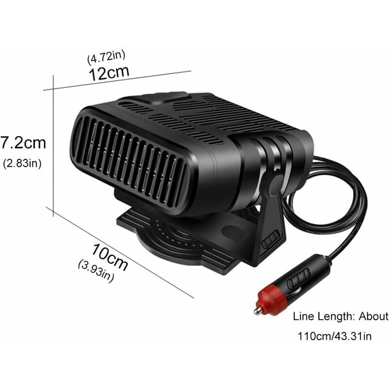 12V 120W Portable Car Heater Fast Car Heater Demister Plug-in Low Noise  Cigarette Lighter Defroster 360 Degree Rotatable Cooling | Walmart Canada