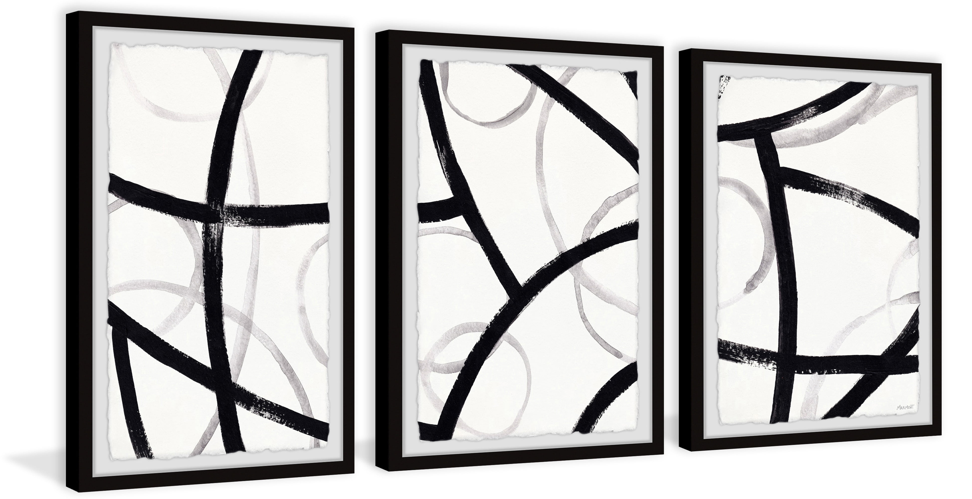 Marmont Hill Black and White Patterns Triptych