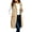 02-Khaki, variant on Womens Long Zip Up Hoodies Sleeveless Drawstring Hooded Sweatshirt Jackets Fall Winter Warm Waistcoat with Pockets