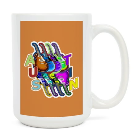 

15 fl oz Ceramic Mug Austin Texas Guitar Pop Art Contour Dishwasher & Microwave Safe