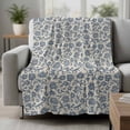thumbnail image 2 of Light Blue Floral Blanket Soft Cozy Warm Throw Blanket for Couch, Plush Fuzzy Flannel Fleece Blankets for Sofa, Rustic Vintage Flowers Botanical Spring Bed Blankets Lightweight Gifts for Men, 50"x80", 2 of 9