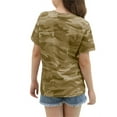 thumbnail image 3 of Langwyqu Short Sleeved Kids Camouflage Print Cross T-Shirt Children Girls Tops, 3 of 5