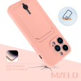 thumbnail image 5 of TPU Wallet iPhone 14 Pro Max Case, Card Holder Camera Protection Cover + Screen Protector, Push-able Card Slot Case Compatible with iPhone 14 Pro Max Phone Case Girls Women -Pink, 5 of 12