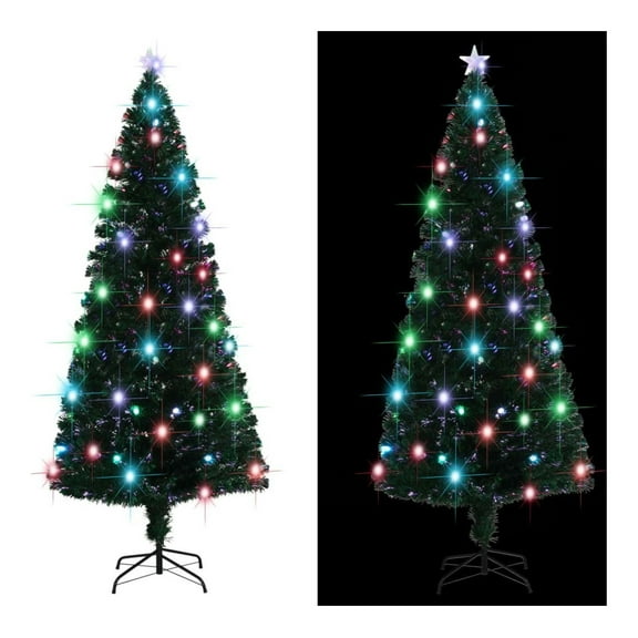 Pre-lit Christmas Tree with Stand 7 ft Fiber Optic