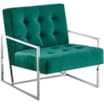 thumbnail image 1 of Best Master Furniture Beethoven Fauteuil d'Appoint en Velours de 31,5 Po Vert/plaqué Argent, 1 of 1