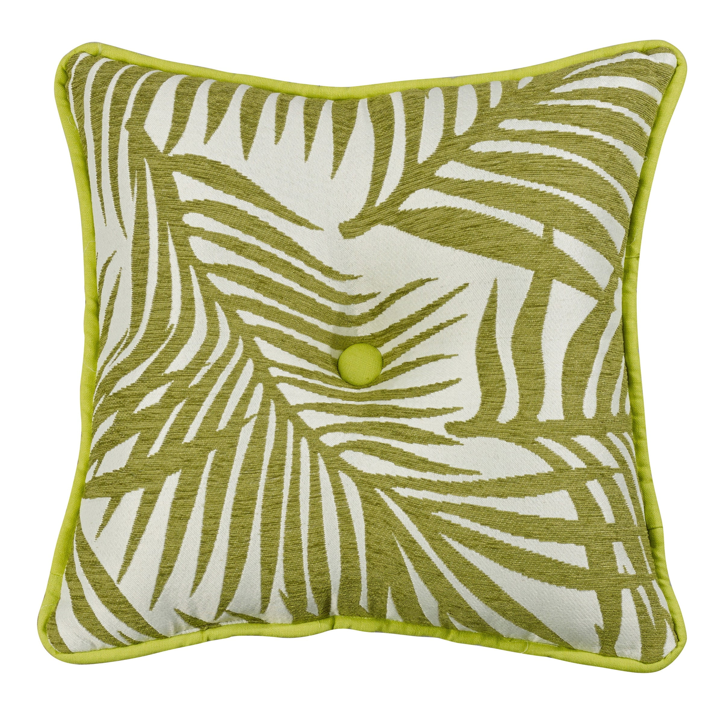 Green 18inbch x 18nch Fern Tufted Throw Pillow
