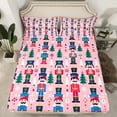 thumbnail image 2 of Manfei Colorful Nutcracker Soldier Full Size Sheets，Merry Christmas Bed Sheets,Happy New Year Sheet Sets For Girls,,Microfiber Bedroom Decor,4pcs, 2 of 7