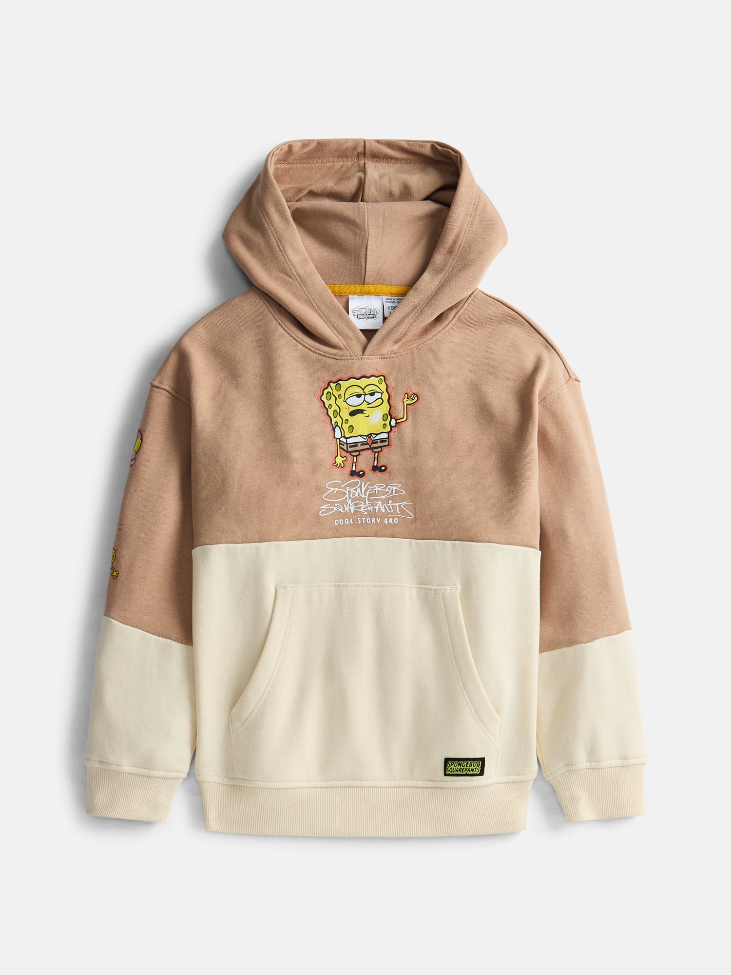 Spongebob Squarepants Boy’s Colorblock Fleece Graphic Hoodie, Sizes 4-18