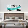 thumbnail image 3 of Black Grey Teal Paintings Wall Decor Brush Strokes Oil Painting Framed Wall Art, Gradient Abstract Vintage Wall Hanging Decor Ombre Graffiti Canvas Wall Art, Contemporary Modern Wall Decoration, 3 of 5