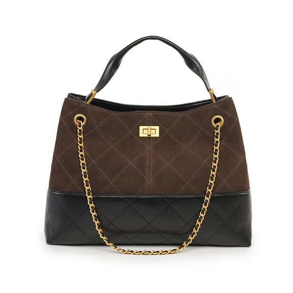 Bucket bag with diamond-shaped chain strap, large capacity, for commuting, tote bag, shoulder bag