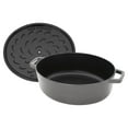 thumbnail image 3 of Staub Cast Iron 6.25-qt Shallow Oval Dutch Oven - Graphite, 3 of 7
