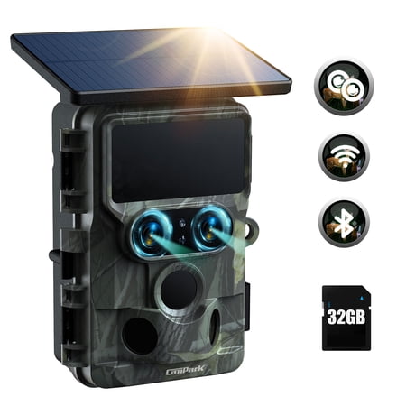 CAMPARK Solar Powered Trail Camera with SD Card