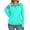 716#Cyan, variant on Womens Polo Shirts Long Sleeve Banded Bottom Tops Business Casual Tops Collared V Neck Blouses Blue M