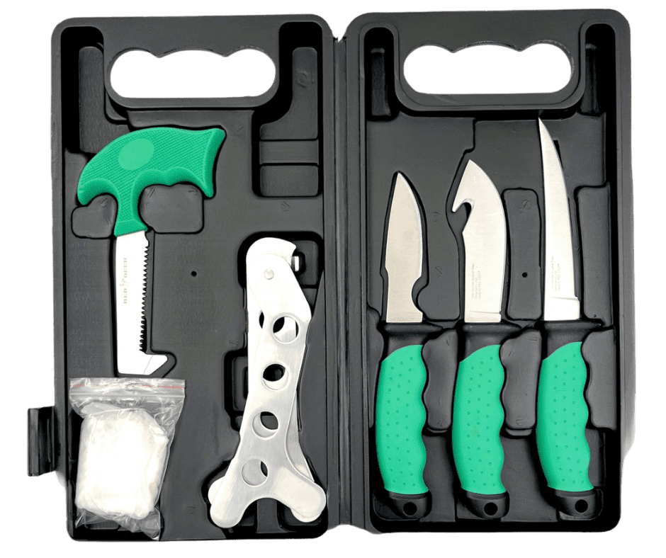 Red Deer 6 Piece Green Field Dressing Kit Rubberized Handles Stainless