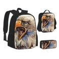 thumbnail image 2 of Naloa Eagle With USA Flags Print Large Capacity Backpack Lunch Bag Pencil Case Combination 3 Piece Set for Student, 2 of 8