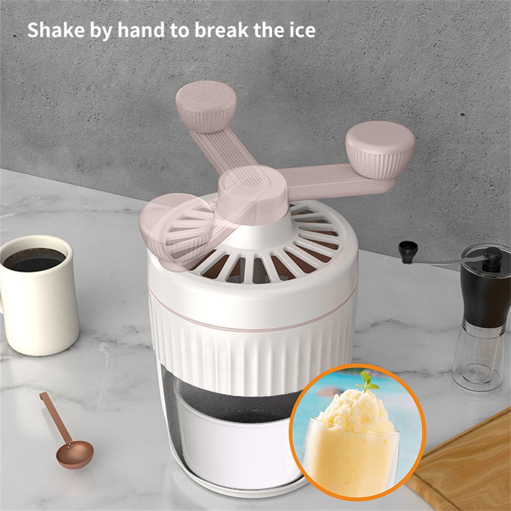 YFind Protable Hand-Operated Ice Shaver Snow Cone Machine Hand Ice Breaker Ice Crusher,Pink