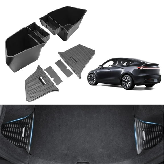 Safixion Rear Storage Trunk Storage Box for New Model Y Juniper 5 Seater 2025-2026,TPE Material Rear Trunk Cargo Organizer Boxes Accessories 6PCS