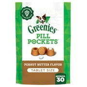 Greenies Pill Pockets for Dogs Peanut Butter Small, Tablet Size Soft Dog Treats, 3.2 oz, (30 Pk)