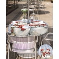 thumbnail image 5 of Fsddascl Blue Christmas Snowman Outdoor Tablecloth - 60 Inch Round Dining Table Cover, Xmas Tree Snowflake Waterproof Outdoor Table Cloth with Umbrella Hole & Zipper for Picnic/Patio/Party, 5 of 7