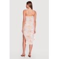 thumbnail image 3 of Women's Mesh Overlay Side Ruched Side Slit Midi Dress, 3 of 3